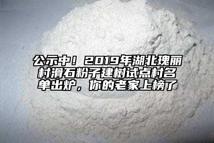 公示中！2019年湖北瑰丽村滑石粉子建树试点村名单出炉，你的老家上榜了
