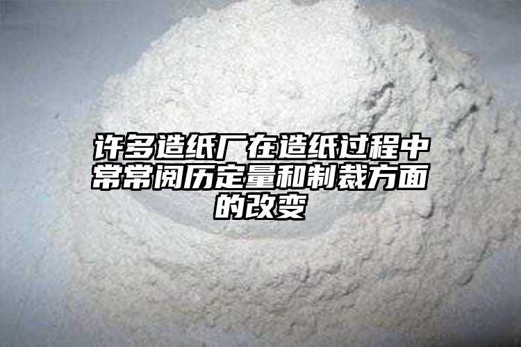 许多造纸厂在造纸过程中常常阅历定量和制裁方面的改变