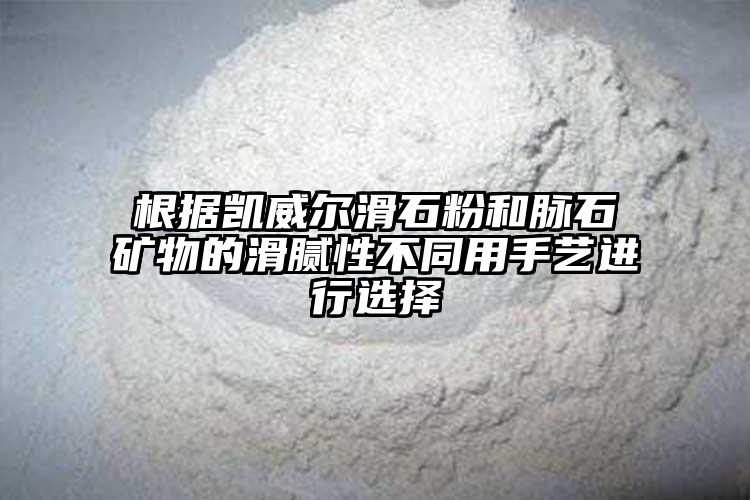 根据凯威尔滑石粉和脉石矿物的滑腻性不同用手艺进行选择