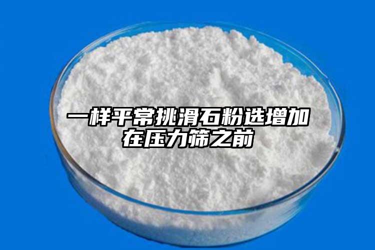 一样平常挑滑石粉选增加在压力筛之前