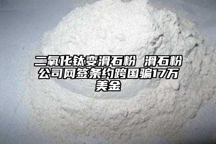 二氧化钛变滑石粉 滑石粉公司网签条约跨国骗17万美金