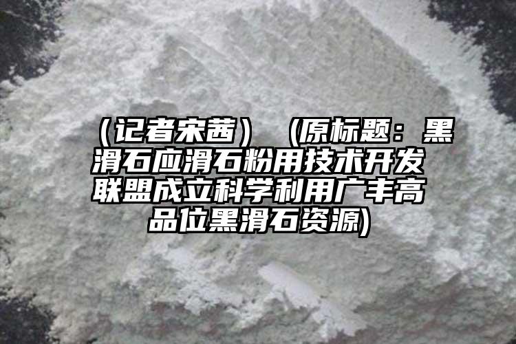 （记者宋茜） (原标题：黑滑石应滑石粉用技术开发联盟成立科学利用广丰高品位黑滑石资源)