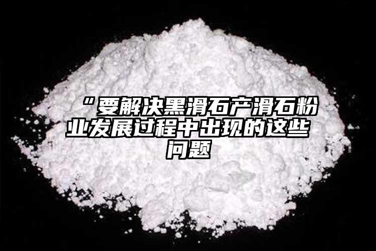  “要解决黑滑石产滑石粉业发展过程中出现的这些问题