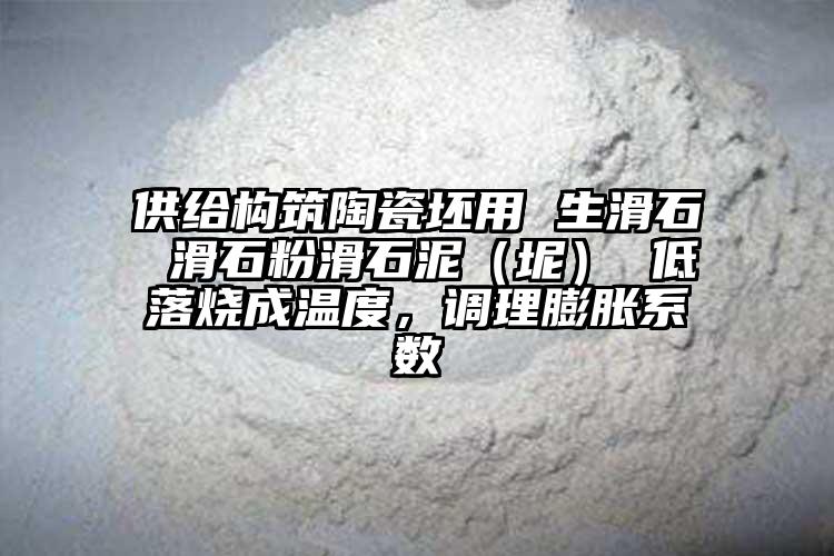 供给构筑陶瓷坯用 生滑石 滑石粉滑石泥（坭） 低落烧成温度，调理膨胀系数